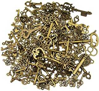 125 piezas de bronce antiguo esqueleto clave vintage diy collar colgante para hacer la joyeria hecha a mano banquete de boda favor y fiesta de cumpleanos