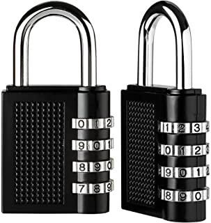 Anpro 2 Piezas Candado de Seguridad en 7.9cmx 4cm con Combinacion 4-Digitos Ideal para Puerta de Verja- Lockers- Maleta de Equipaje-Cerraduras de Equipaje- Archivadores- Caja de Herramientas