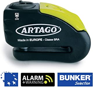 Artago 30X10 Candado antirrobo Moto Disco Alarma 120 db Warning pre-Alerta Alta Gama homologado Sra- Doble Cierre o10 mm