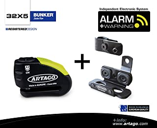 Artago 30X5 Antirrobo Disco Alarma 120 db Alta Gama y Soporte Ducati Monster- Diavel- homologado Sra y Sold Secure Gold