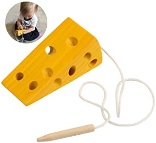 BelleStyle Montessori Activity Wooden Cheese Toy- Ninos Ninos Aprendizaje Temprano Educativo Bloque de Madera Rompecabezas de Juguete