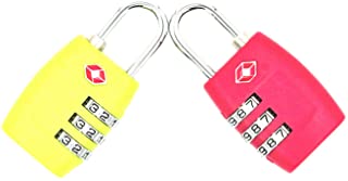 Cerraduras de combinacion de 3 digitos de JYHY® TSA- candados resistentes y de alta seguridad- para equipaje- maletas- bolsos de viaje y casilleros de gimnasio-paquete de 2