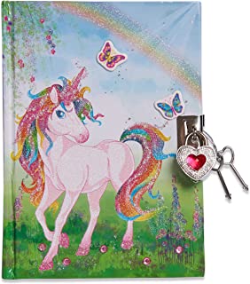 Diario infantil con unicornio magico y purpurina de Lucy Locket - Diario con candado y llaves