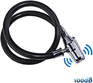 ecolle Antivol velo avec alarme Cable antivol spirale 20 mm x 100 cm - pour moto- charges Roues- poussette – 100dB Volume – avec piles