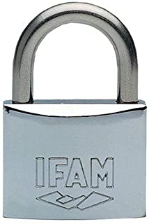 IFAM 085001 - Candado de laton extruido arco normal AISI 316 modelo Inox50 llaves desiguales en blister