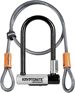 Kryptonite (001973-001683 ANTIRROBO U KRYPTOLOK Mini-7 w-Flex Cable Y FLEXFRAME Bracket (82x178) Candado- Calidad- Gris
