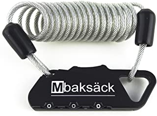 Mbaksack Lock Candado antirrobo de combinacion con Cable para Equipaje Maletas Mochila Bicicleta Casco Multifuncional (A)