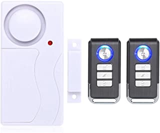 Mengshen Alarma de Puertas y Ventanas - Alarma Antirrobo Inalambrica con Control Remoto- Facil De Instalar- 105db (Incluye 1 Alarma y 2 Control Remoto)