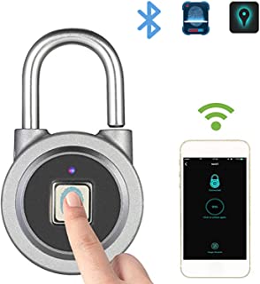 Multifuncion de huella dactilar de cerradura inteligente resistente al agua antirrobo candado App-Fingerprint-contrasena desbloquear puerta y maletero cerradura sistema Android IOS
