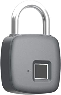 OWSOO Cerraduras de Huella Digital Inteligente Candado de Puerta Carga USB Impermeable