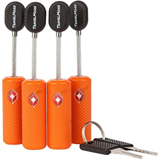 Paquete De 4 Candados Para Equipaje De Llave Aprobado Por La Tsa – Candado De Mini-llave Ultra Seguro Y Flexible – Material De Aleacion De Zinc (naranja)