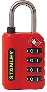Stanley S742-058 Candado de combinacion de 4 digitos con indicador de seguridad- Rojo- 30 mm