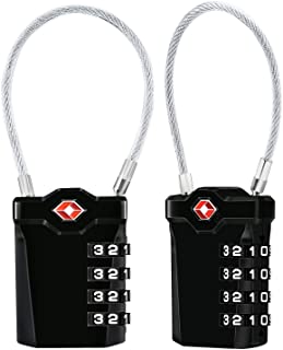 TSA Equipaje Locks- [VersioN MaS Nueva] [Paquete De 2] Diyife Candado De Seguridad Diyife De 4 DiGitos- Candados De CombinacioN- Bloqueo De CoDigo Para Maletas De Viaje- Mochila De Equipaje(Negro)