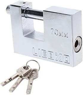 Yaonow Candado con 3 llaves- de acero solido endurecido- protector industrial- cerradura de hardware para uso en exteriores- para puerta de garaje- contenedores- cobertizo- cerradura y almacen